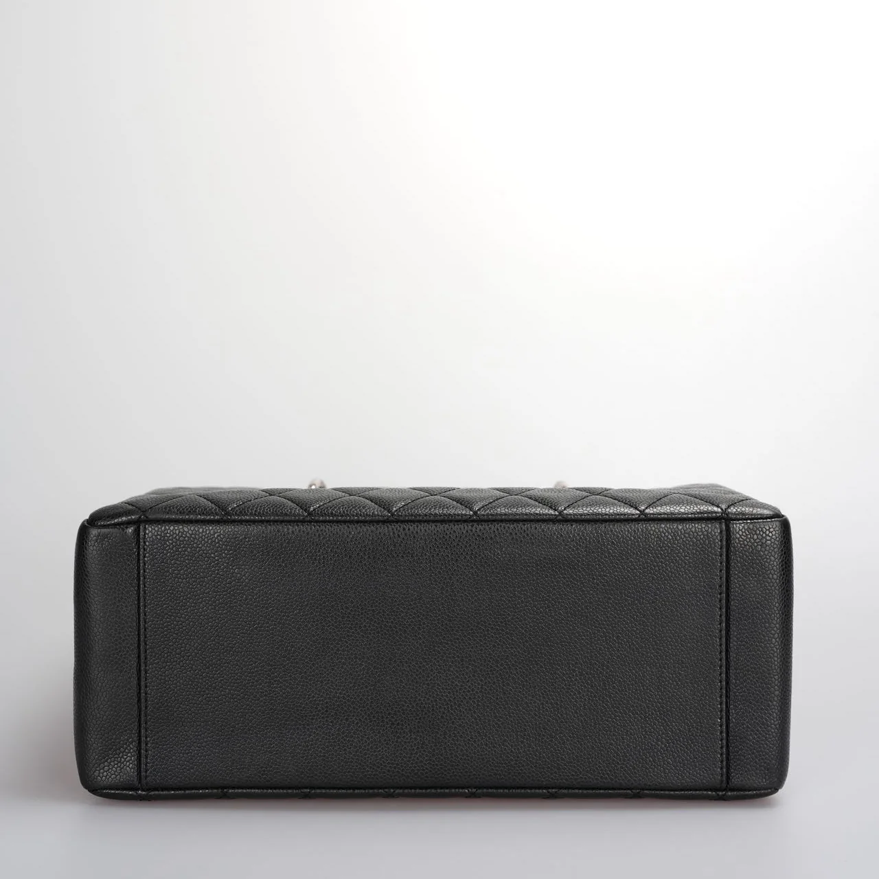 used-Chanel Black Quilted Caviar Leather GST Bag with Silver Hardware-MILOURA