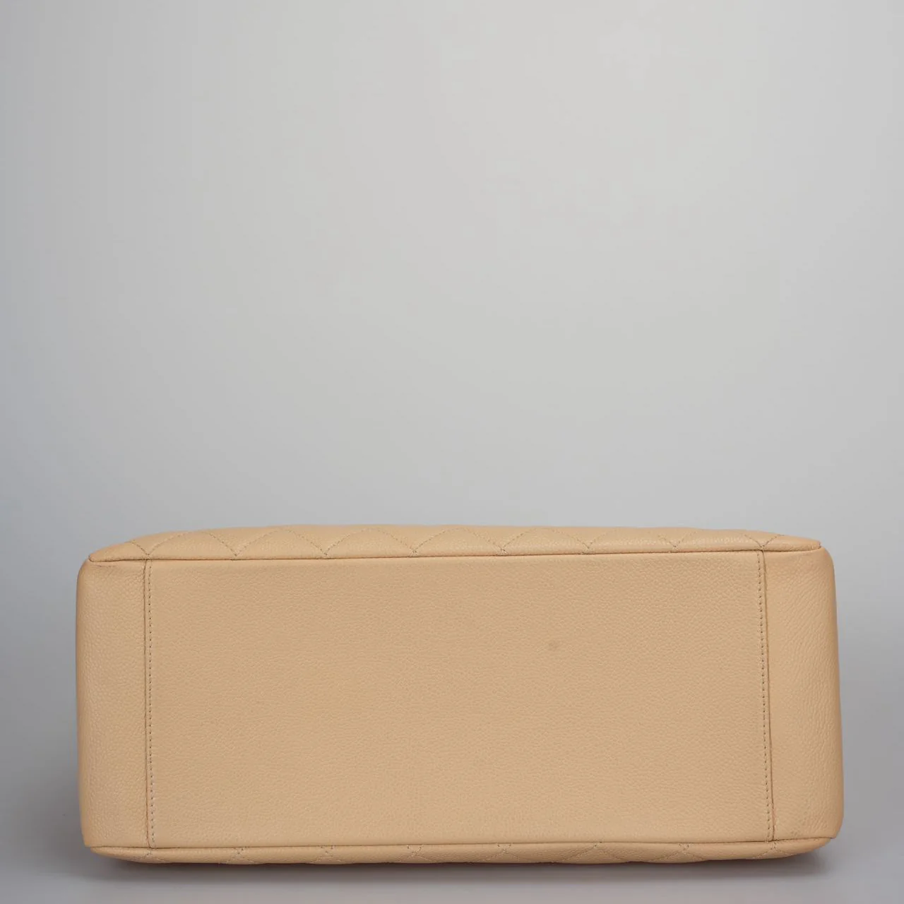 used-Chanel beige Grand Shopping Tote Beige GST Bag in Caviar Leather with Gold Hardware-MILOURA