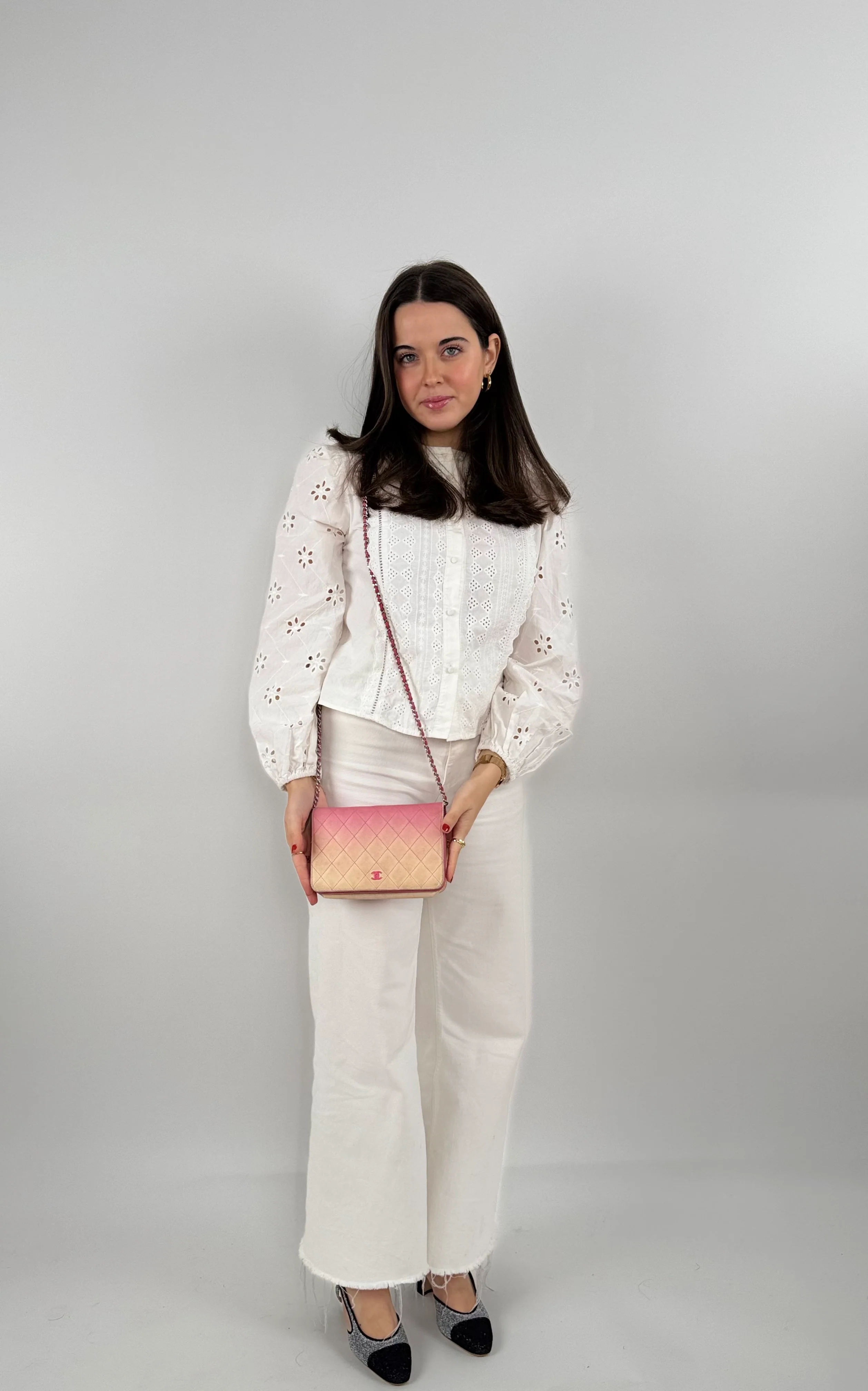 used-Chanel Faded Lambskin Quilted Zephyr Wallet on Chain WOC Dark Pink-MILOURA