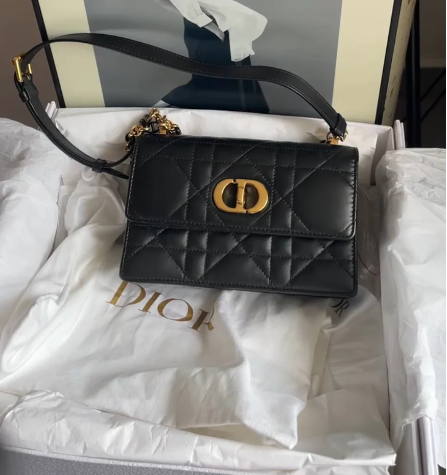 Christian Dior Black Mini Miss Caro Bag Lambskin 2023
