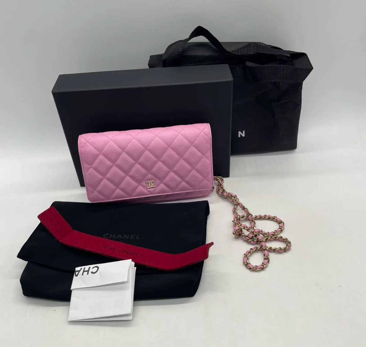 Chanel Wallet on Chain Pink Caviar Leather Woc