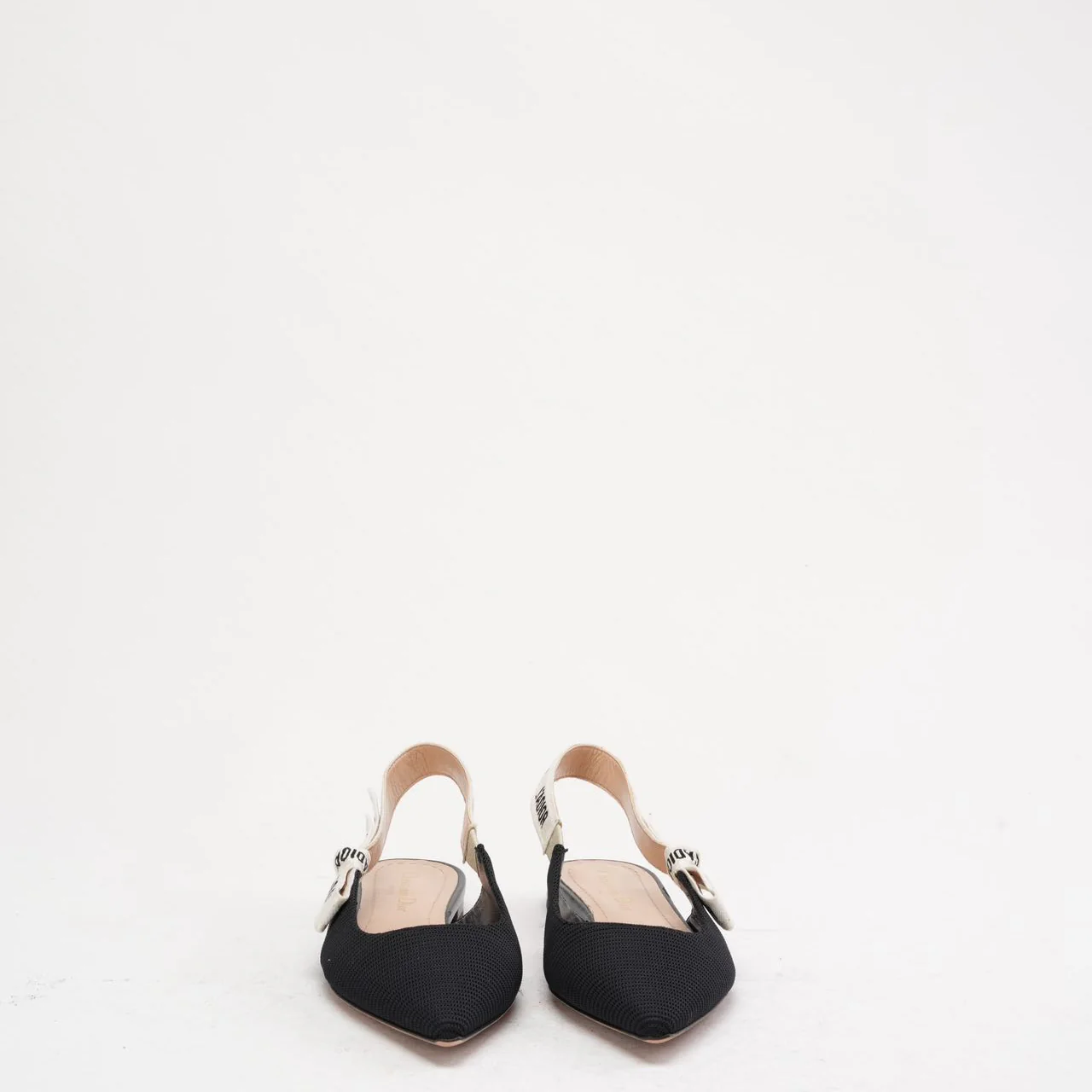 Christian Dior Ribbon Black Fabric J'adior Slingback Size 38.5