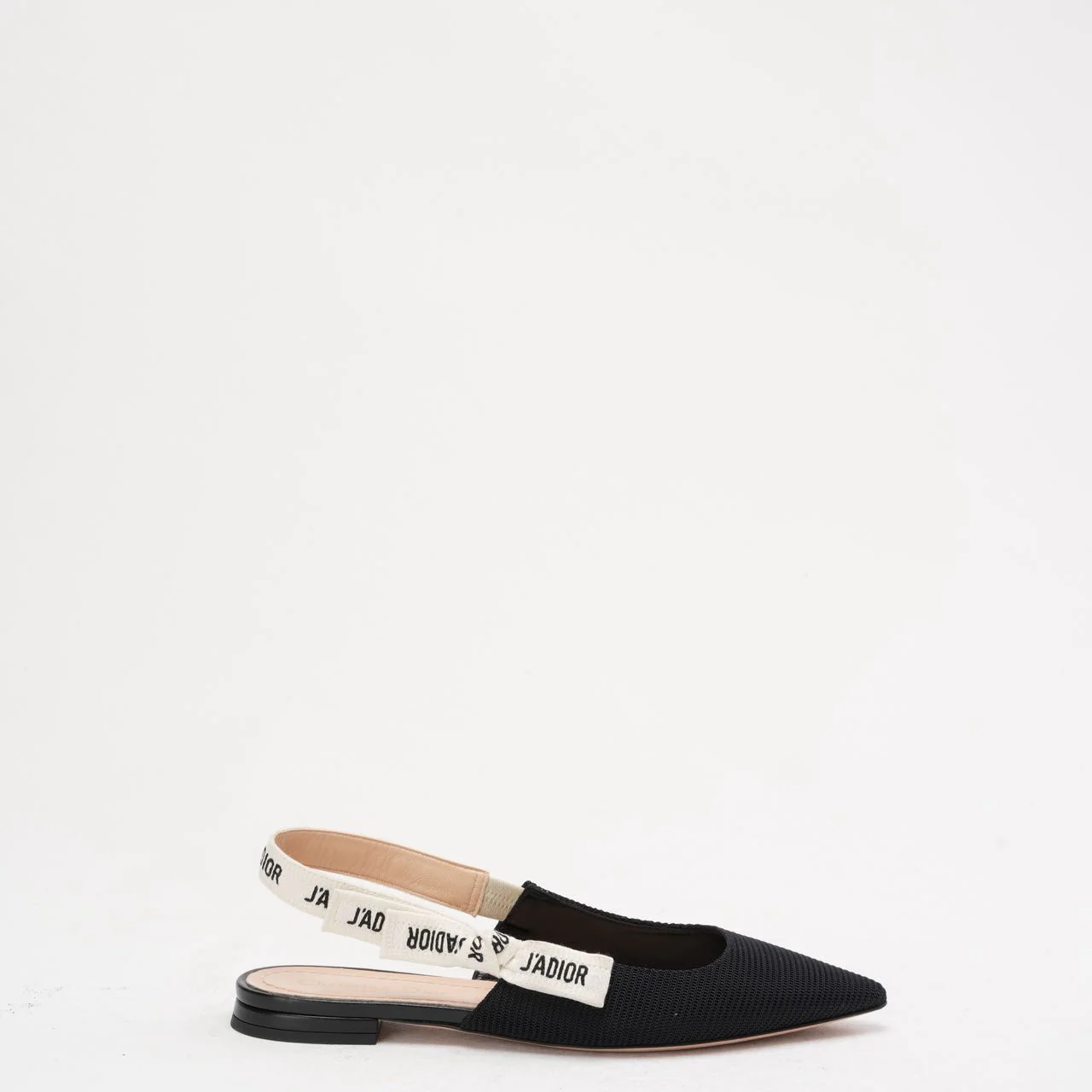 Christian Dior Ribbon Black Fabric J'adior Slingback Size 38.5