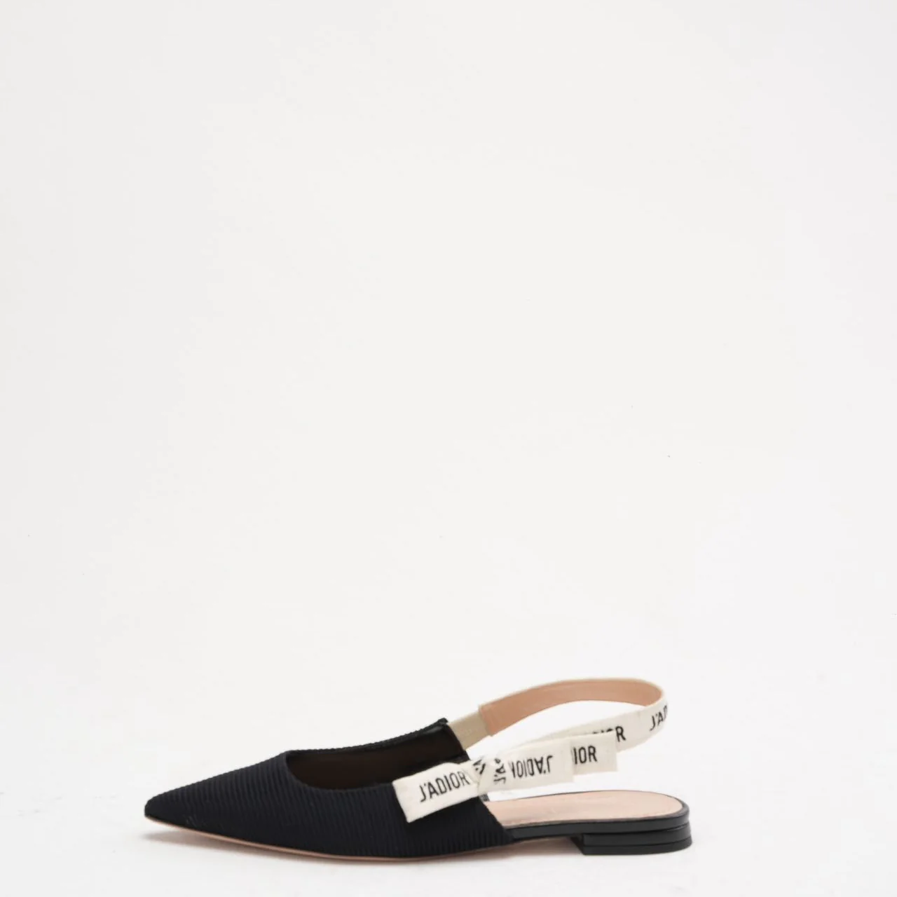 Christian Dior Ribbon Black Fabric J'adior Slingback Size 38.5
