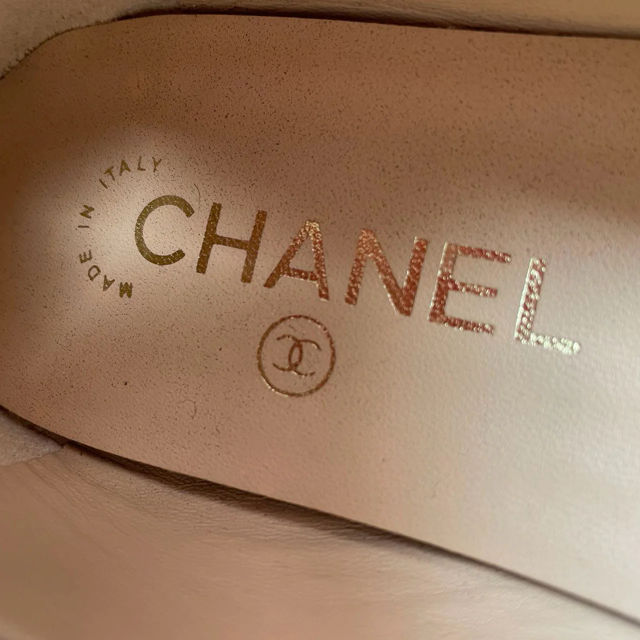 Chanel Beige/Black CC Cap Toe Ballet Flats Size 38C