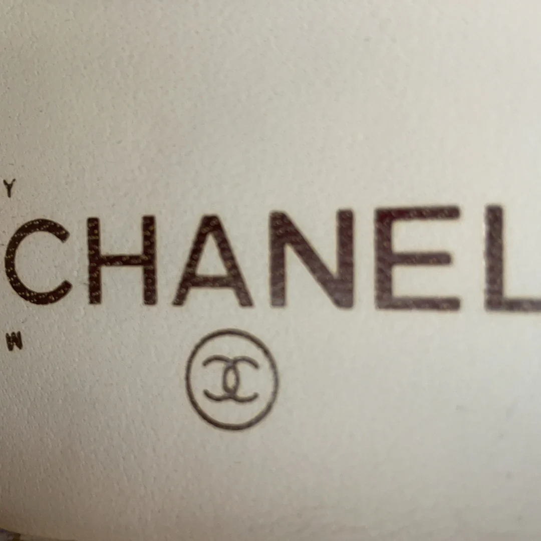 Chanel Red / Black Leather CC Cap Toe Ballet Flats Size 38.5