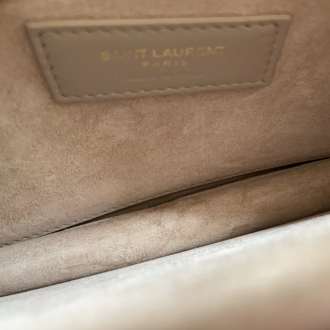 Saint Laurent White Calfskin Medium Monogram Sunset 2021