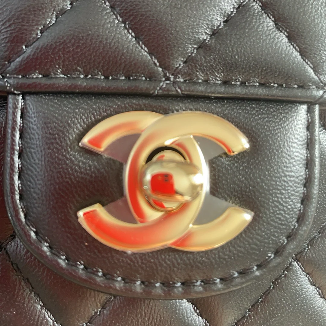 Chanel Black Lambskin Quilted CC in Love Heart Clutch with Chain 2022