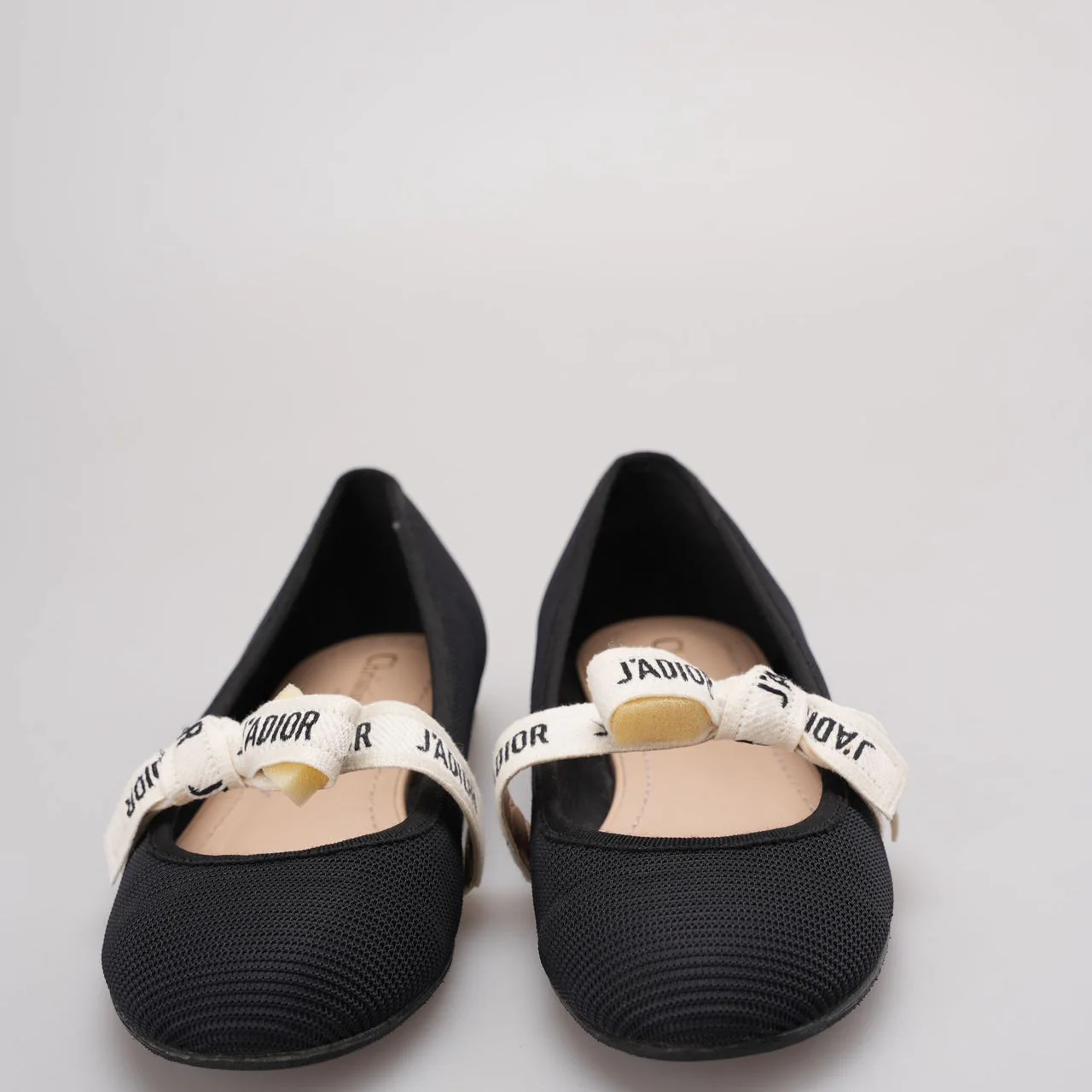 Christian Dior Mary Jane Ballet Flats with Bow Accents In Black, EU 38.5