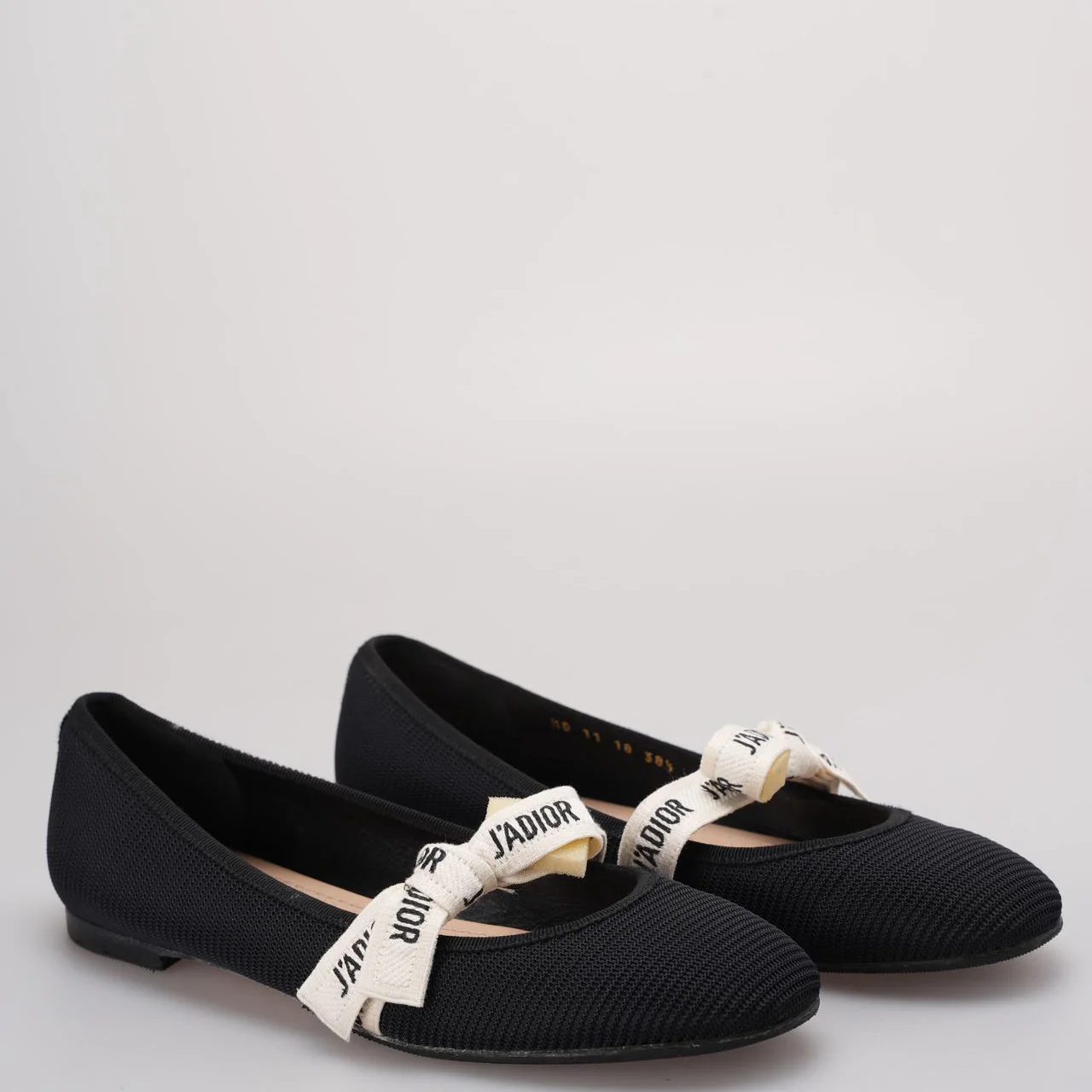Christian Dior Mary Jane Ballet Flats with Bow Accents In Black, EU 38.5