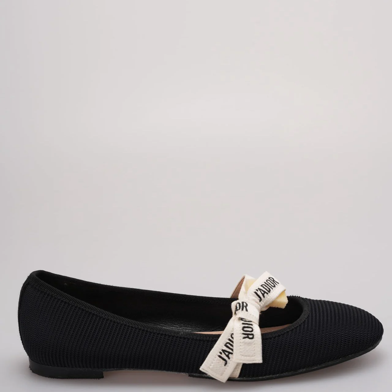 Christian Dior Mary Jane Ballet Flats with Bow Accents In Black EU 38.5