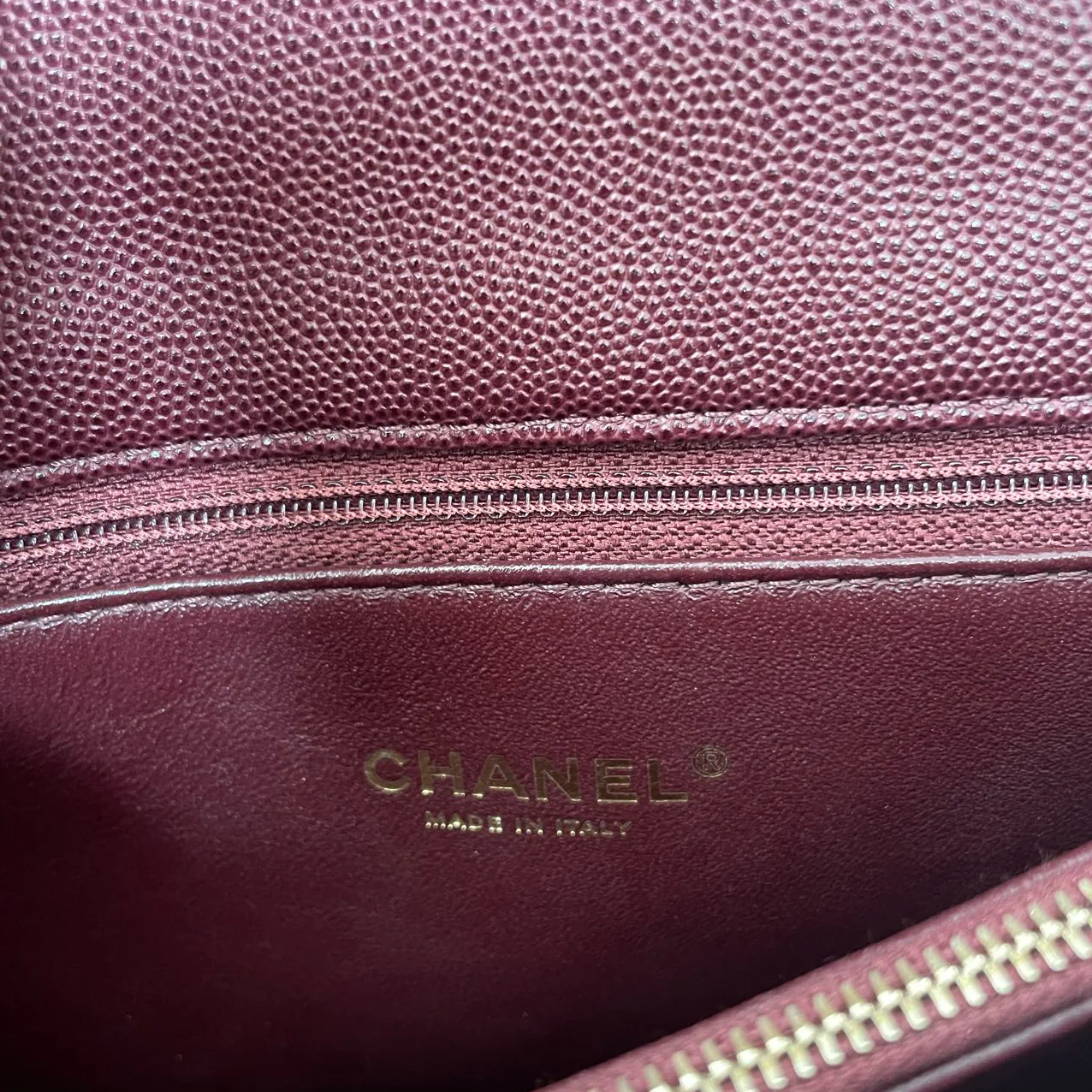 Chanel Burgundy Quilted Coco Lizard Handle Flap Caviar 2017