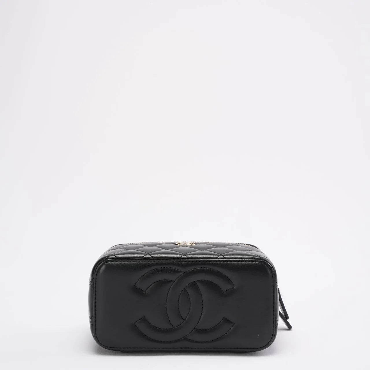 Chanel Black Small Lambskin Top Handle Vanity Case