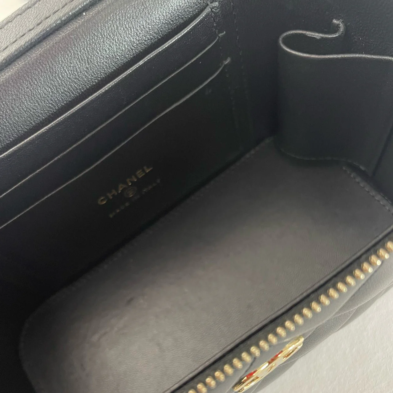 Chanel Black Small Lambskin Top Handle Vanity Case