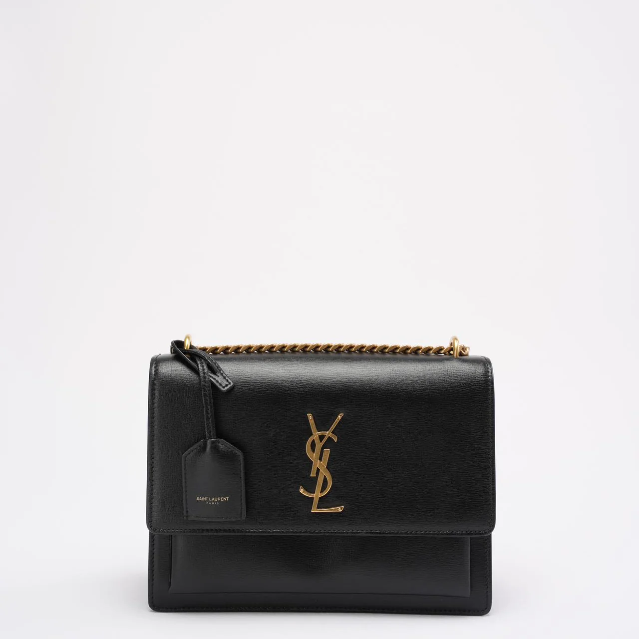 Saint Laurent Black Calfskin Medium Monogram Sunset 2021
