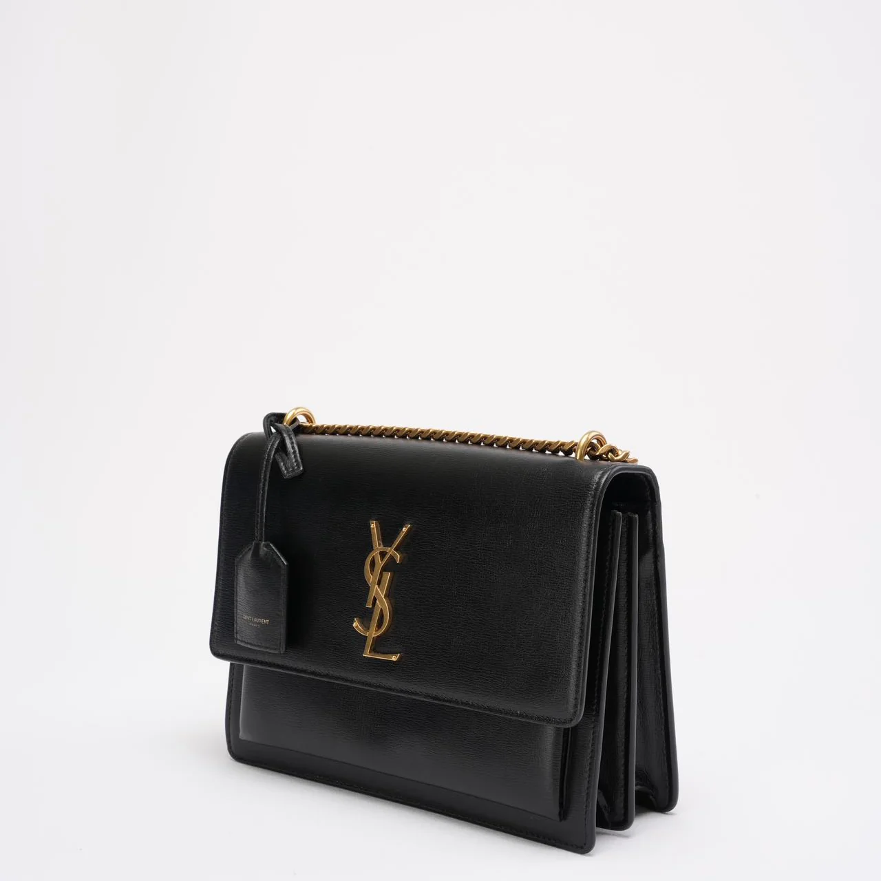 Saint Laurent Black Calfskin Medium Monogram Sunset 2021