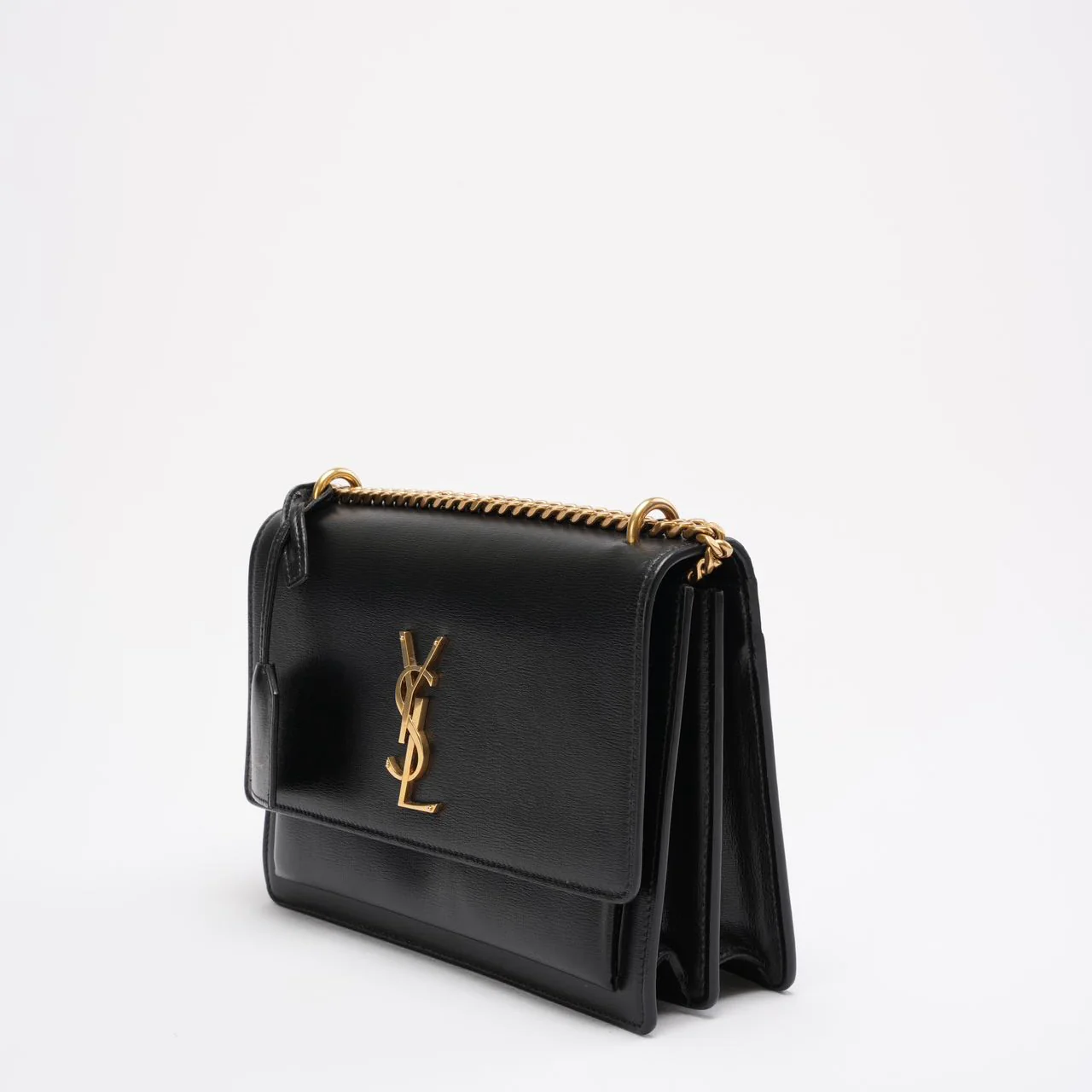 Saint Laurent Black Calfskin Medium Monogram Sunset 2021