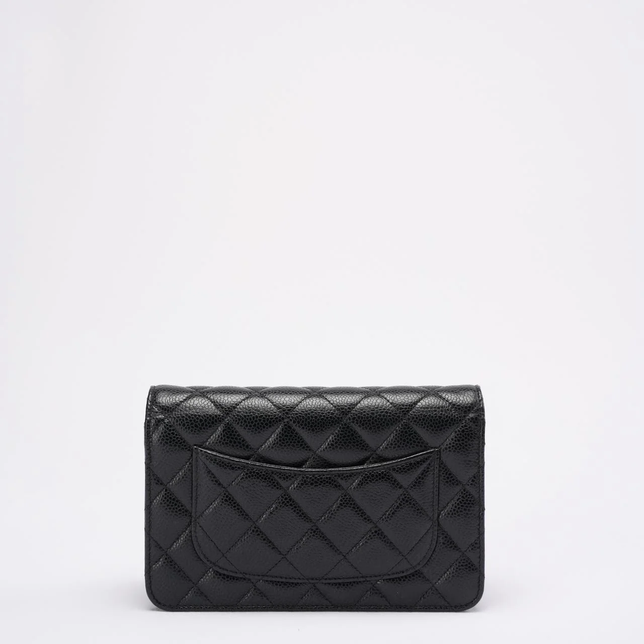 Chanel Black Quilted Caviar Leather Classic Wallet on Chain 2021