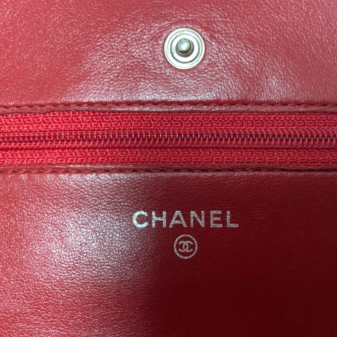 Chanel Red Lambskin Wallet on Chain (WOC) 2011