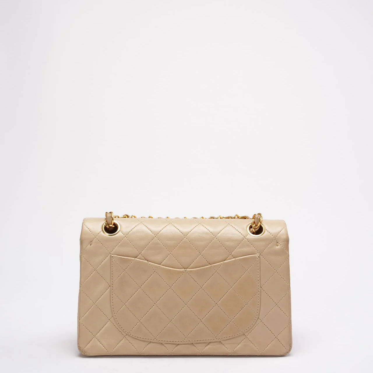 Chanel Vintage Beige Small Classic Double Flap Bag 1994