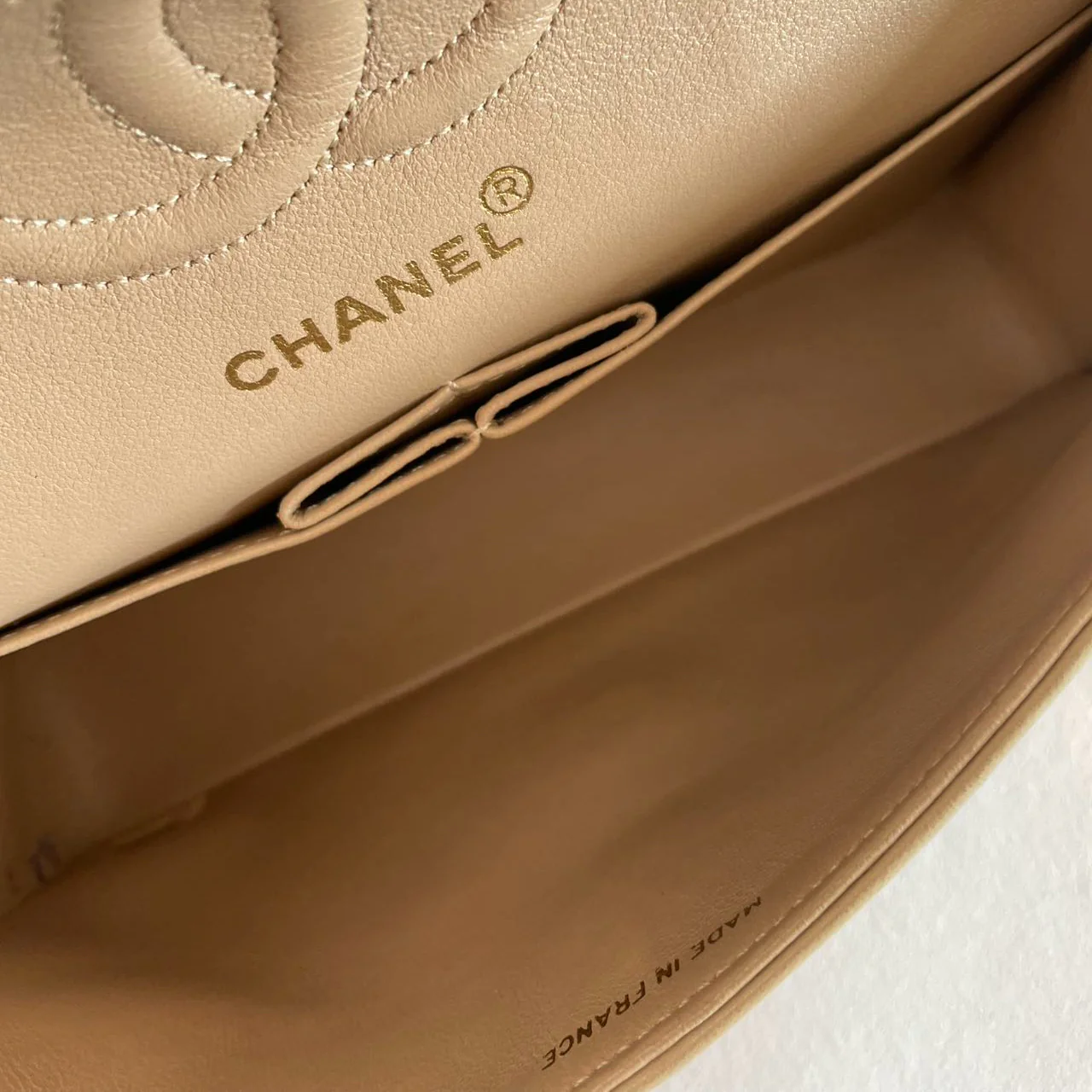 Chanel Vintage Beige Small Classic Double Flap Bag 1994