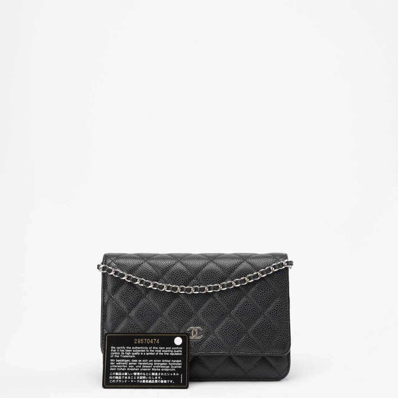 Chanel Black Caviar Leather Wallet on Chain(WOC) 2020