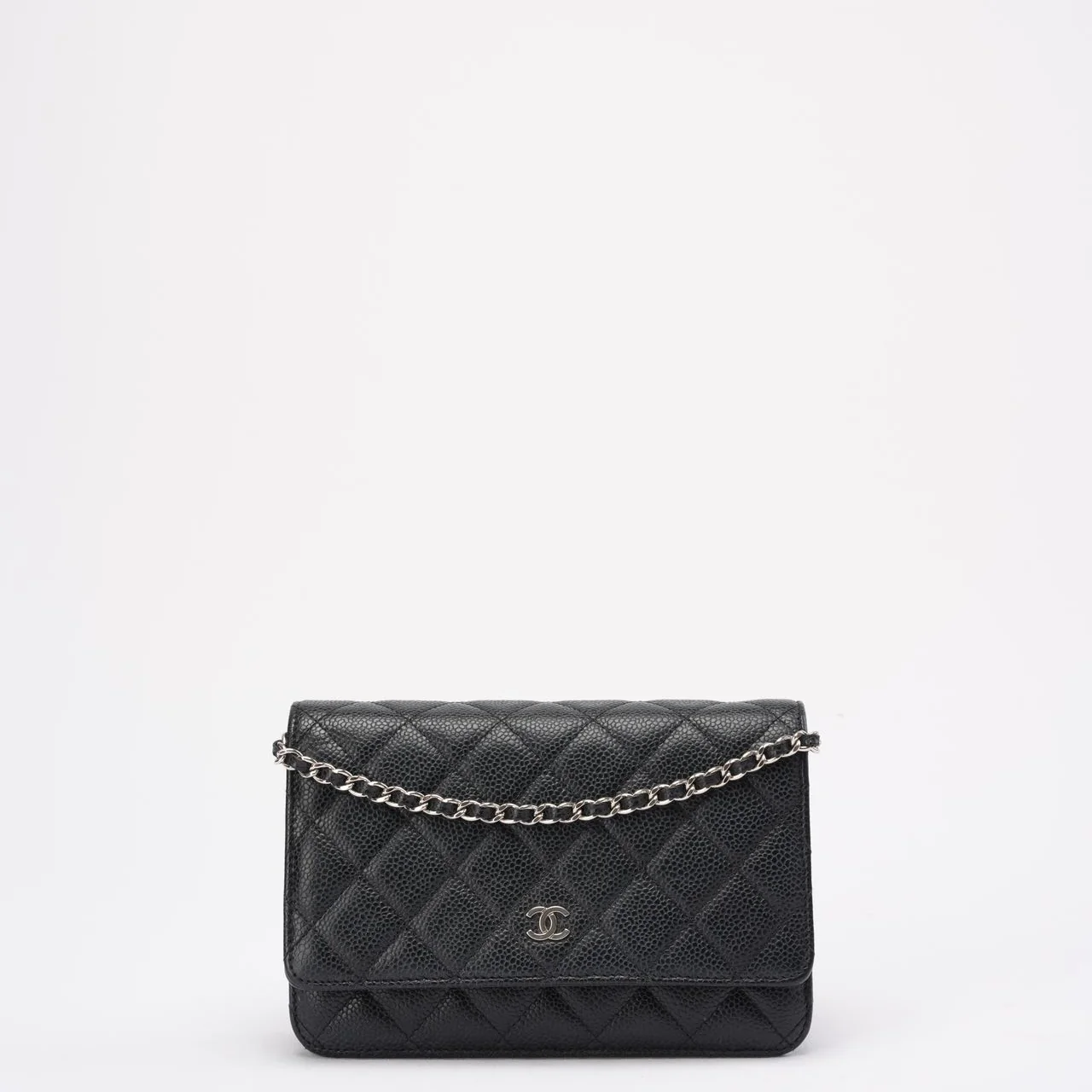 Chanel Black Caviar Leather Wallet on Chain(WOC) 2020