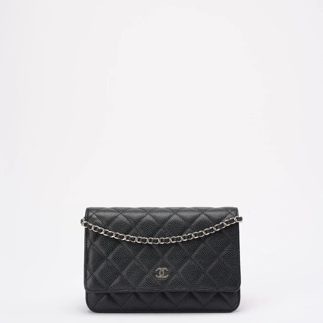 Chanel Black Caviar Leather Wallet on Chain(WOC) 2014