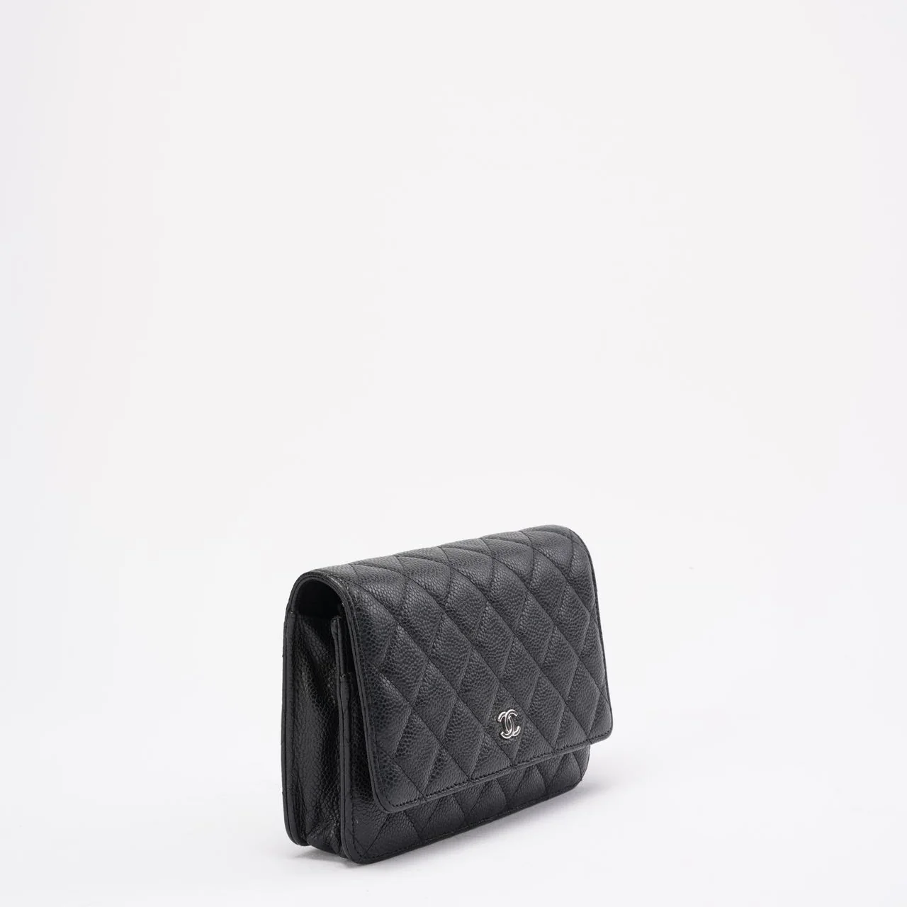 Chanel Black Caviar Leather Wallet on Chain(WOC) 2020