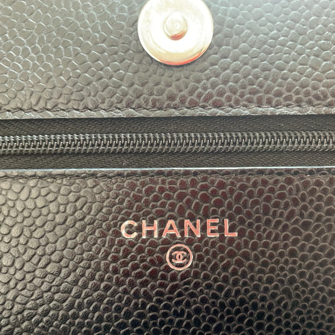 Chanel Black Caviar Leather Wallet on Chain(WOC) 2020