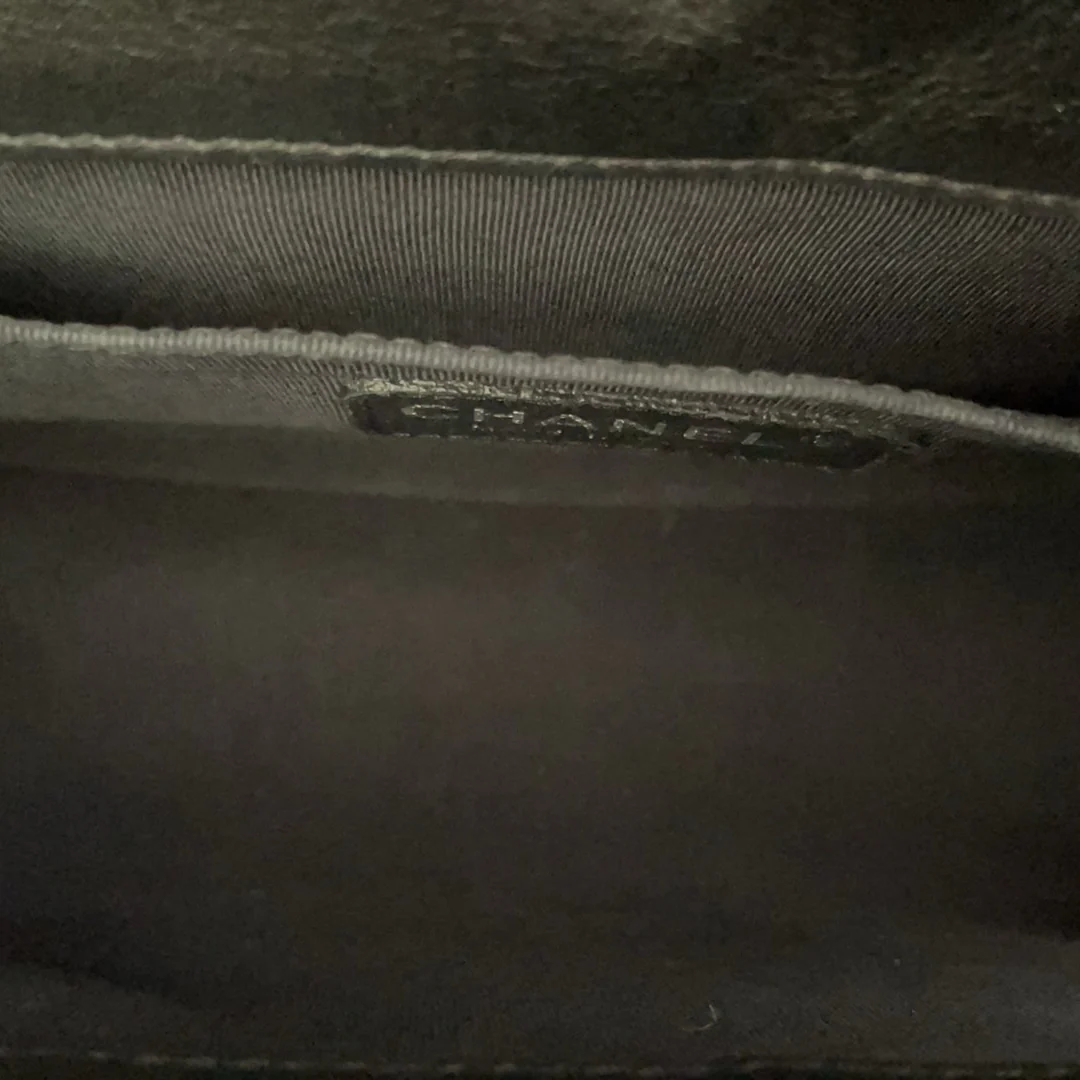 Chanel Boy Medium Black Flap Bag Quilted Lambskin 2014