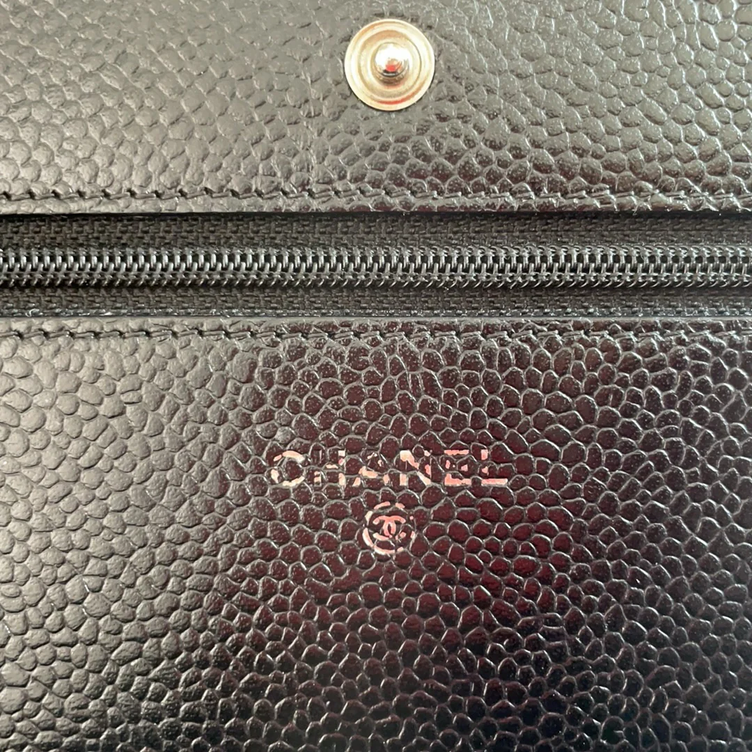 Chanel Black Caviar Leather Wallet on Chain(WOC) 2014