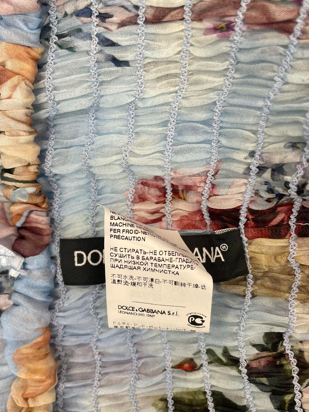 Dolce Gabbana Blue Angle Printed Silk Pleated Midi Dress Blue and Multicolor 38