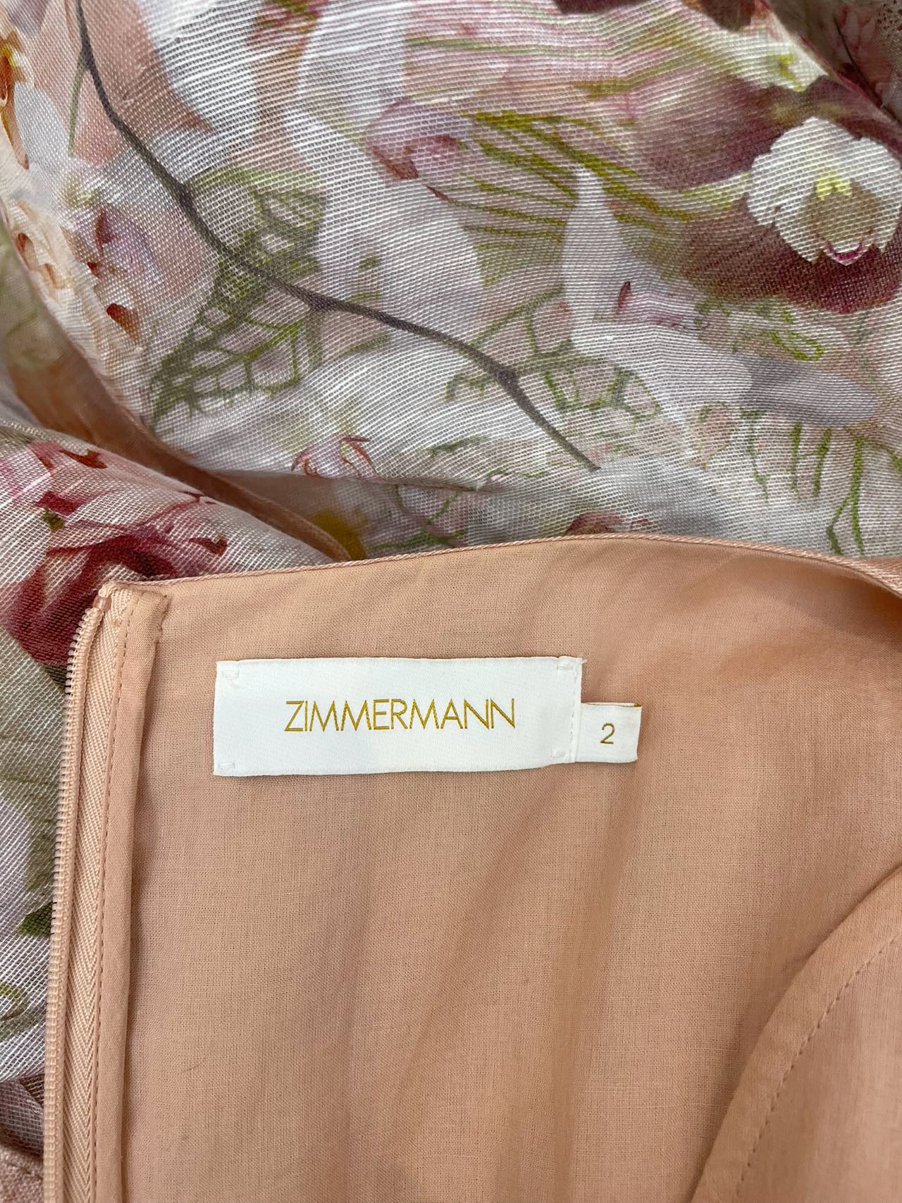 Zimmermann Women's Dancer Floral Puff-Sleeve Mini Dress size 2