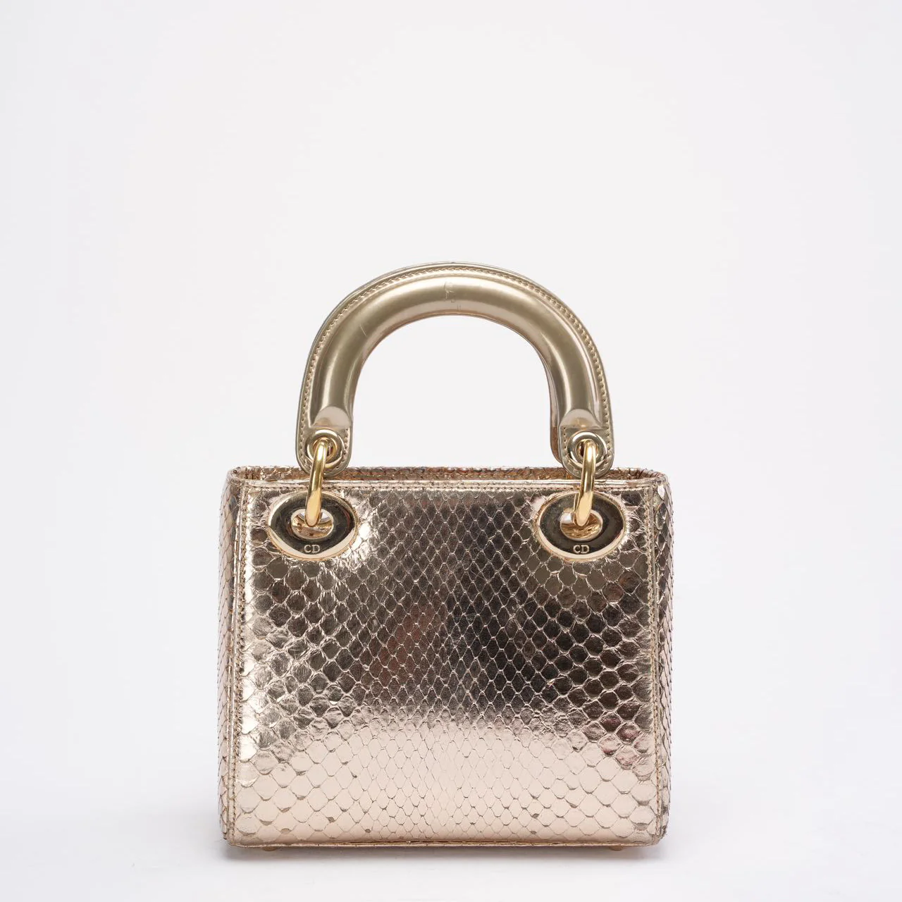 Dior Mini Lady Dior Bag Gold in Python Leather 2014