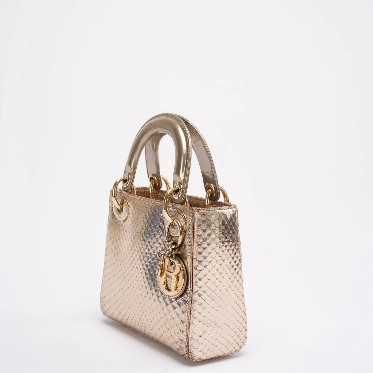 Dior Mini Lady Dior Bag Gold in Python Leather 2014