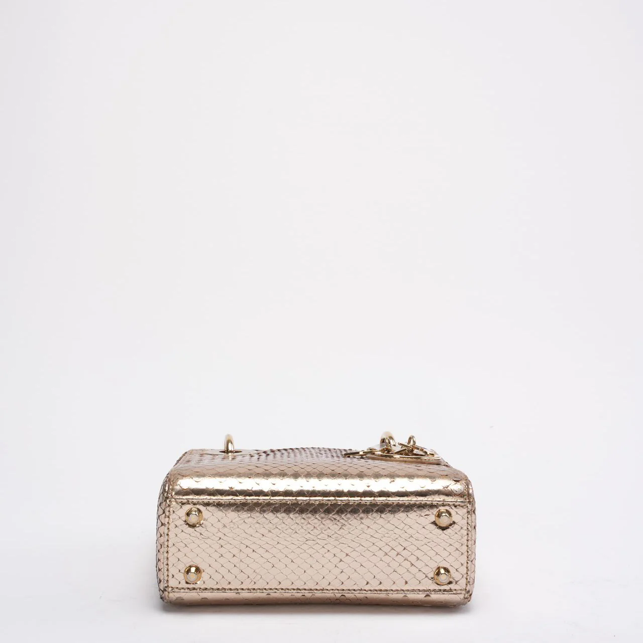 Dior Mini Lady Dior Bag Gold in Python Leather 2014