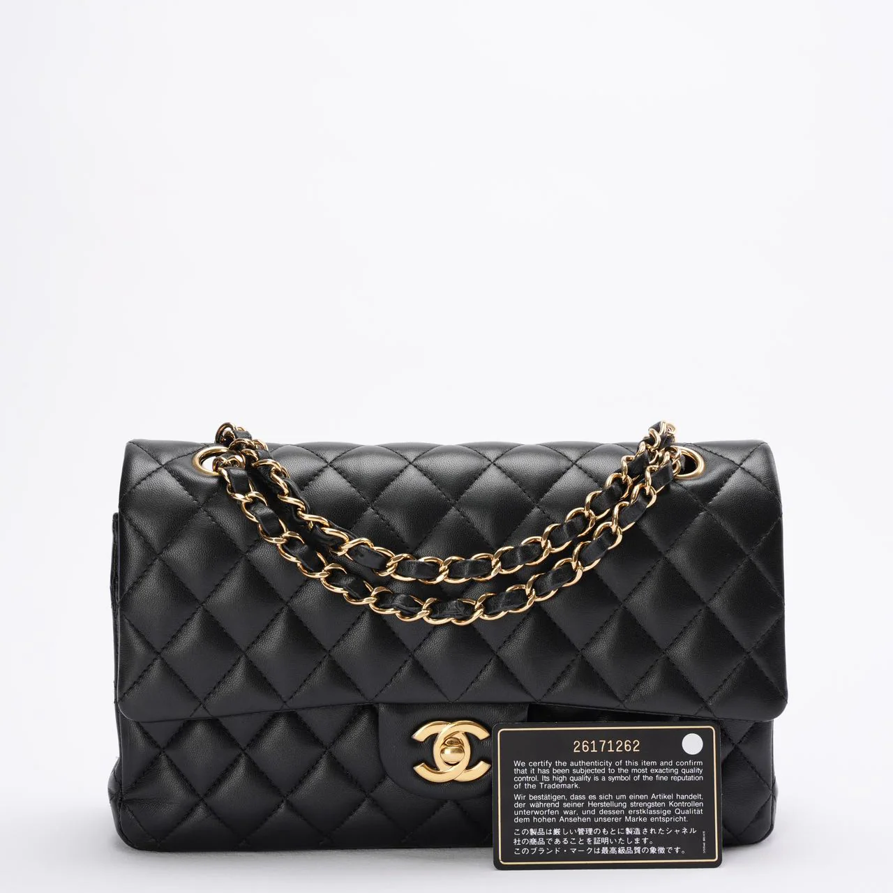 Sac Chanel Classique à rabat noir moyen 2018