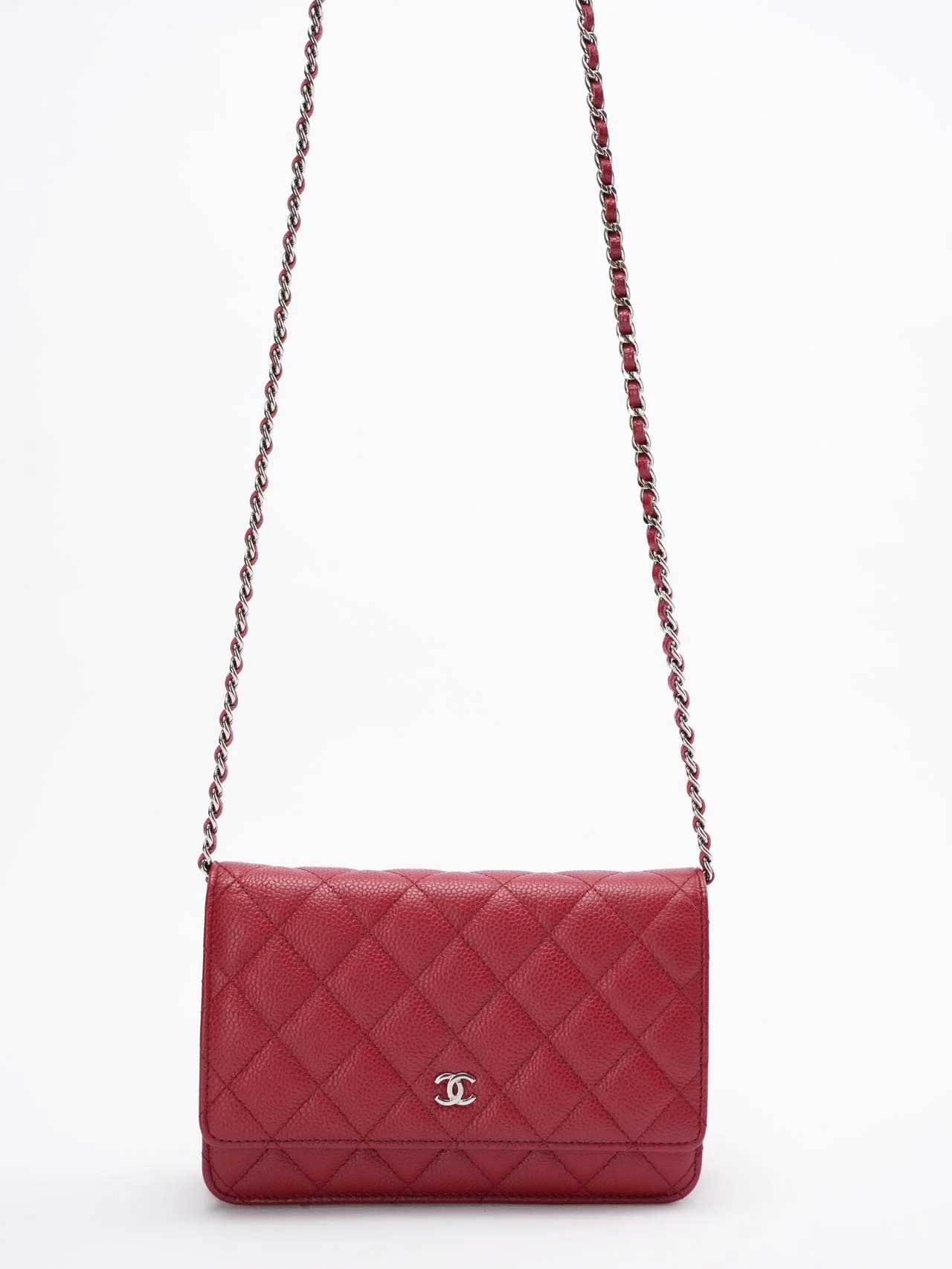 Chanel Wallet on Chain( woc) Bag Red Caviar Leather