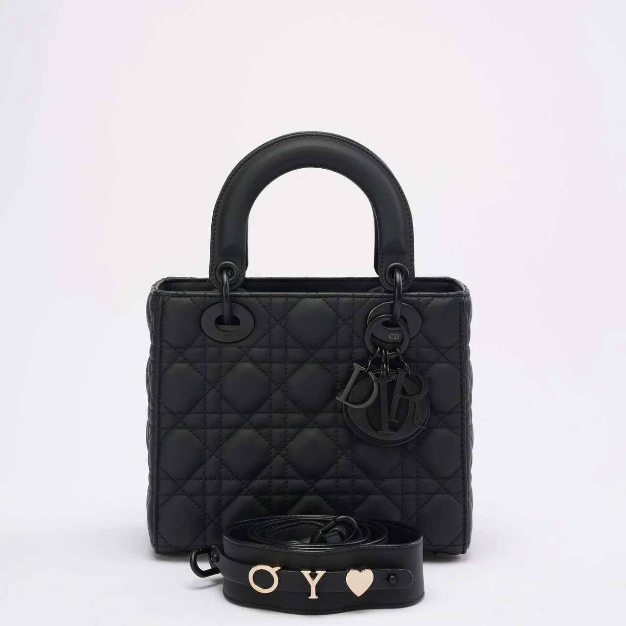 Christian Dior Lady Dior Small Matte Black Tonal Bag 2021