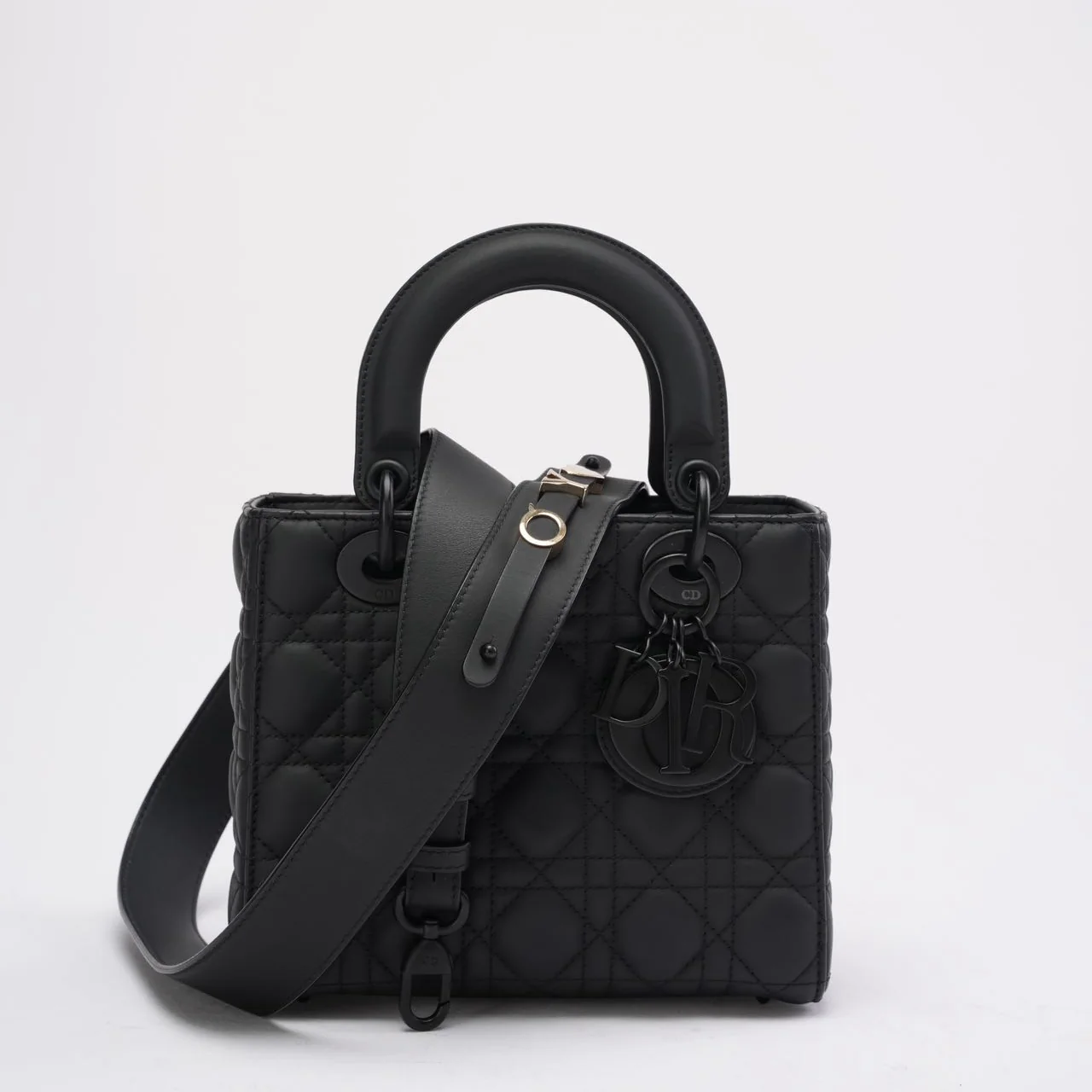 Christian Dior Lady Dior Small Matte Black Tonal Bag 2021