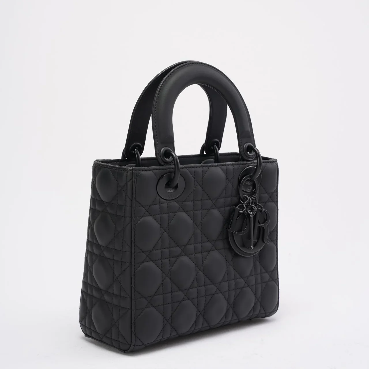 Christian Dior Lady Dior Small Matte Black Tonal Bag 2021