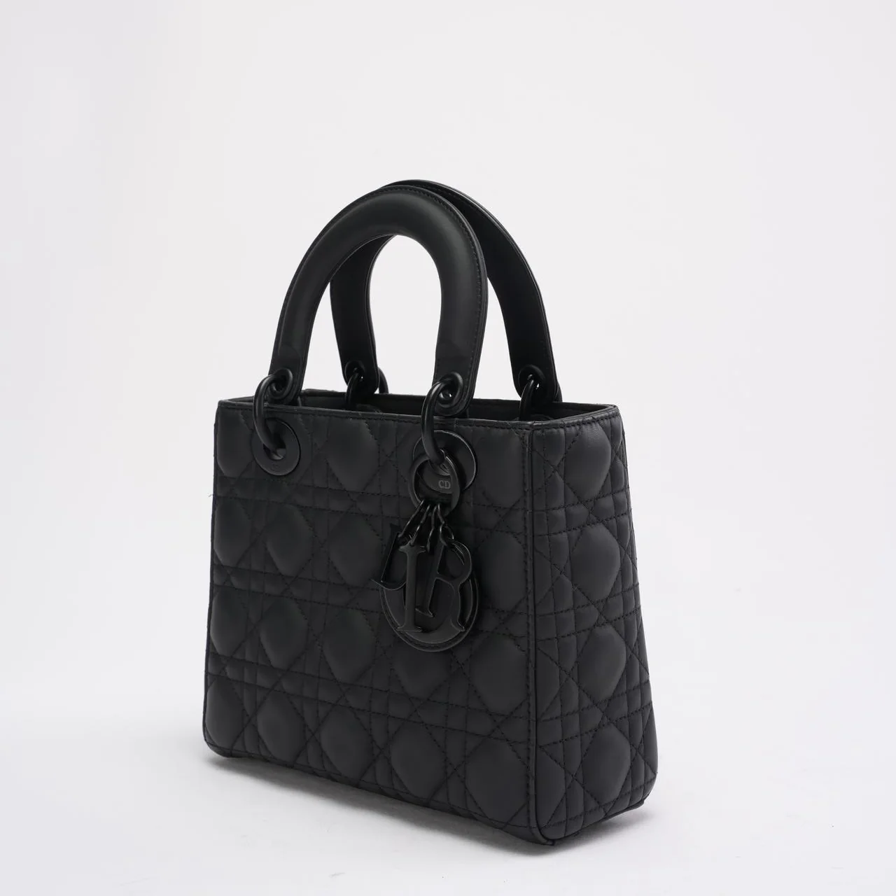 Christian Dior Lady Dior Small Matte Black Tonal Bag 2021