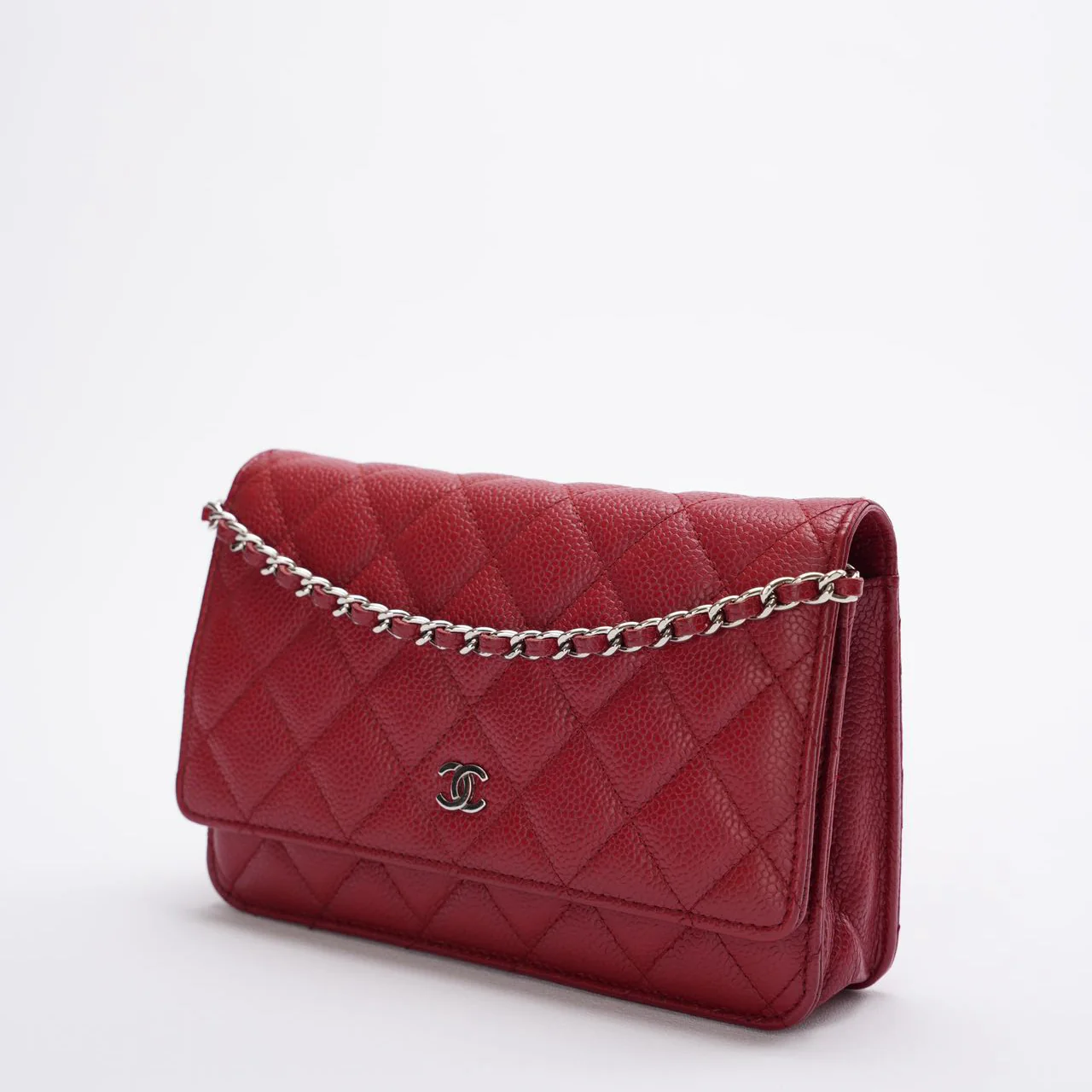 Chanel Wallet on Chain( woc) Bag Red Caviar Leather