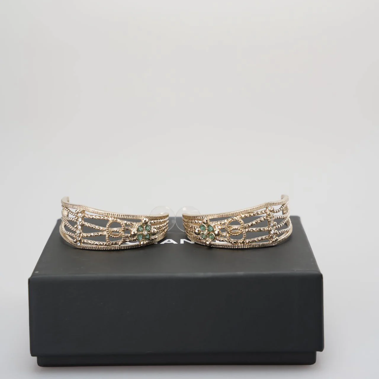 Chanel Crystal Coco Moon Earrings Rare Piece