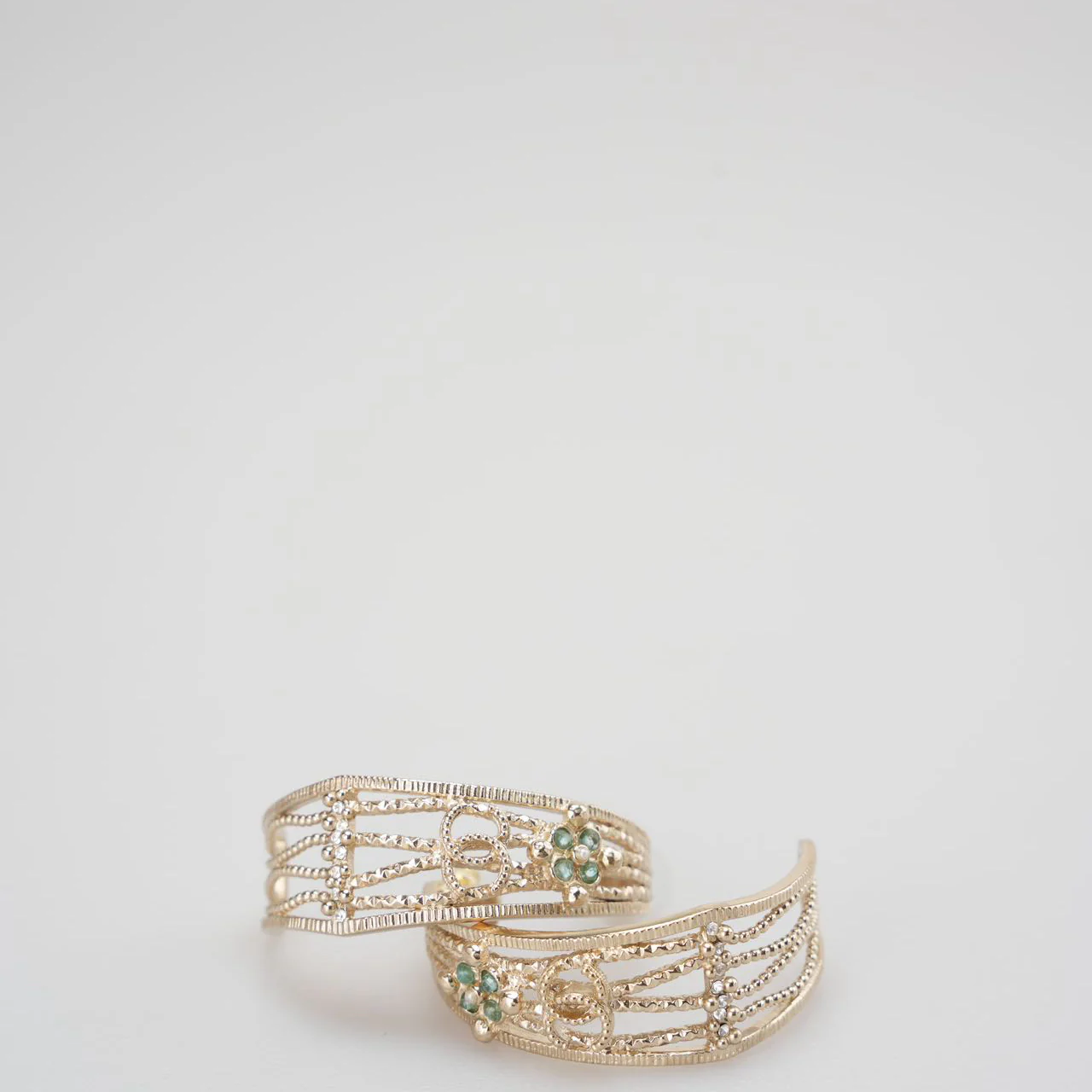 Chanel Crystal Coco Moon Earrings Rare Piece