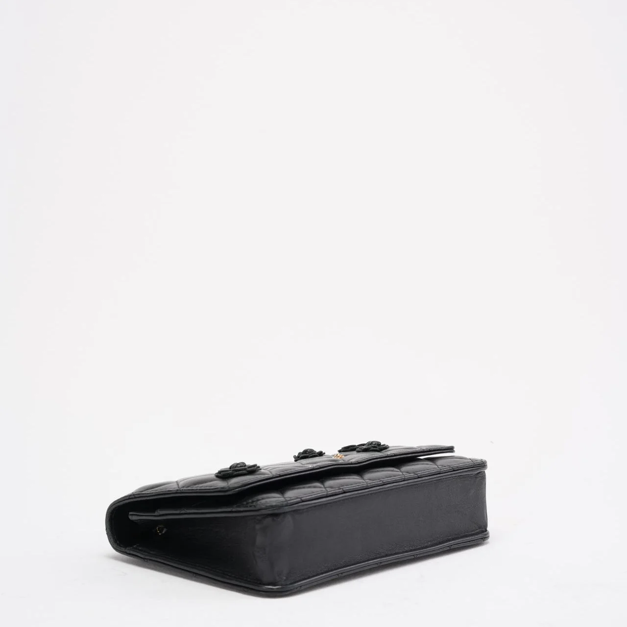 Chanel Wallet on Chain Black with Camélia Charms 2019