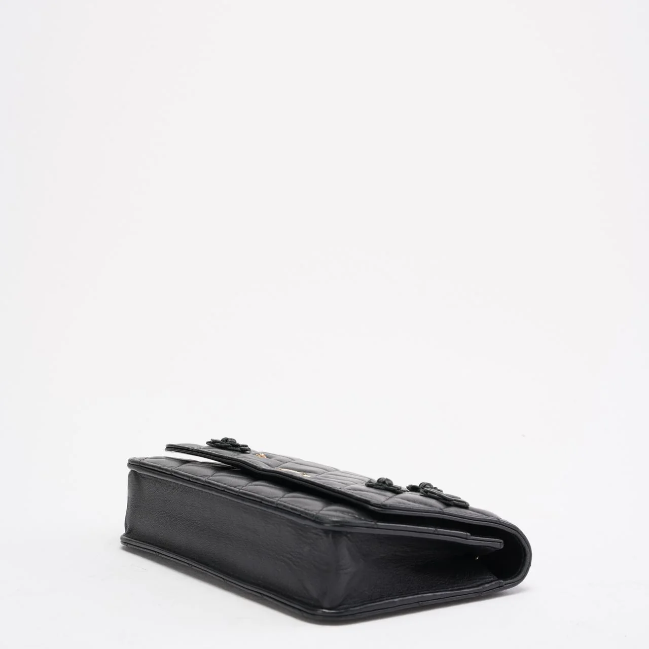 Chanel Wallet on Chain Black with Camélia Charms 2019