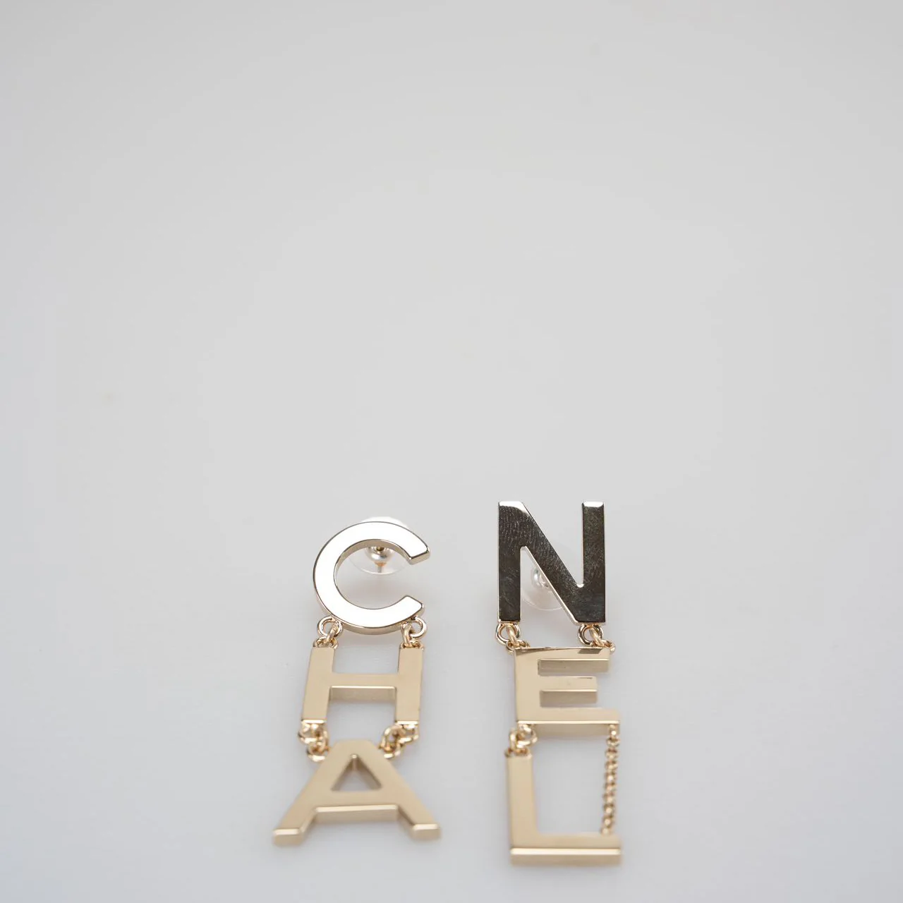 Chanel Runway Large Letter Logo Statement Earrings in Gold from 2022