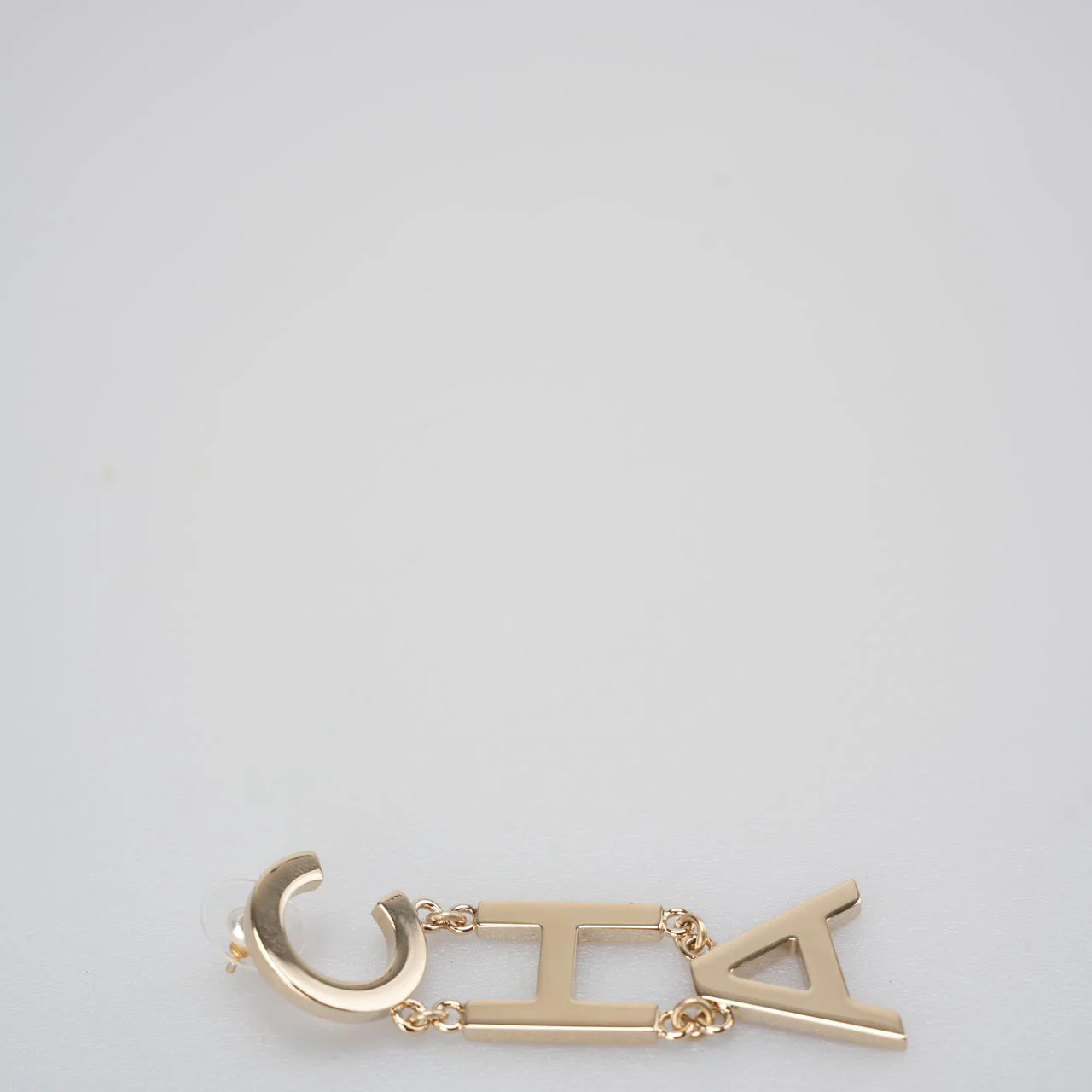 Chanel Runway Large Letter Logo Statement Earrings in Gold from 2022